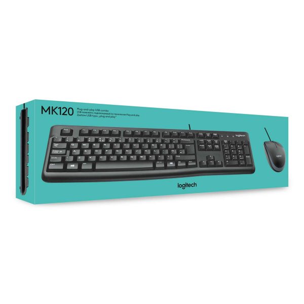 Logitech MK120 Wired Keyboard and Mouse Combo (Black) - Image 2
