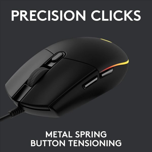 Logitech G102 Light Sync Gaming Mouse with Customizable RGB Lighting, 6 Programmable Buttons, Gaming Grade Sensor, 8 k dpi Tracking,16.8mn Color, Light Weight - Image 5