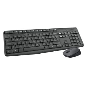 Logitech MK235 Wireless Keyboard and Mouse Combo for Windows, 2.4 GHz Wireless with Nano USB-Receiver, Wireless Mouse, 15 FN Keys, 3-Year Battery Life, PC/Laptop - Black