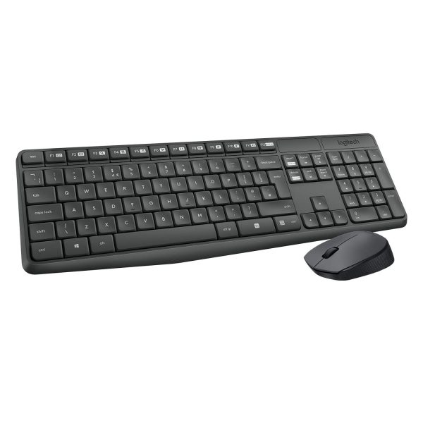 Logitech MK235 Wireless Keyboard and Mouse Combo for Windows, 2.4 GHz Wireless with Nano USB-Receiver, Wireless Mouse, 15 FN Keys, 3-Year Battery Life, PC/Laptop - Black