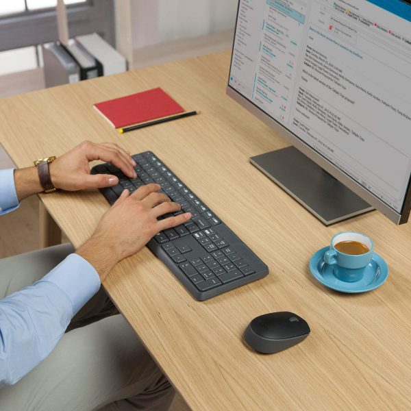 Logitech MK235 Wireless Keyboard and Mouse Combo for Windows, 2.4 GHz Wireless with Nano USB-Receiver, Wireless Mouse, 15 FN Keys, 3-Year Battery Life, PC/Laptop - Black - Image 4