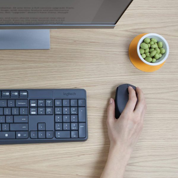 Logitech MK235 Wireless Keyboard and Mouse Combo for Windows, 2.4 GHz Wireless with Nano USB-Receiver, Wireless Mouse, 15 FN Keys, 3-Year Battery Life, PC/Laptop - Black - Image 6