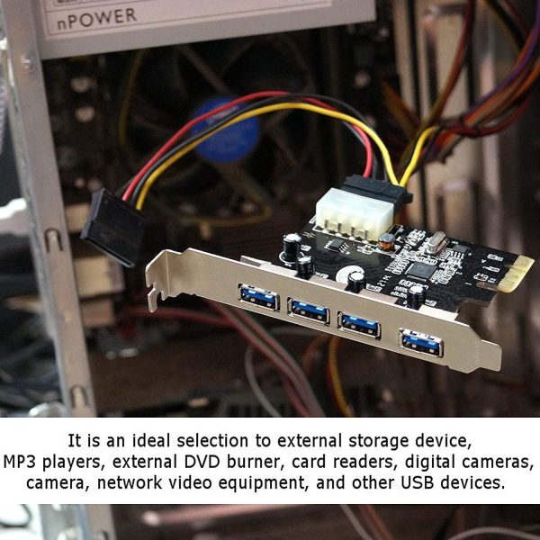 USB 3.0 PCI-E Express ADD-on Card with 4 Ports and 5V 4-Pin Power Connector - Image 8