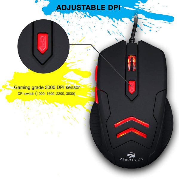 Zebronics Zeb Feather - Premium USB Gaming Mouse with 6 Buttons, Upto 3200 DPI - Image 5
