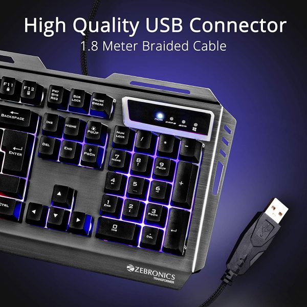 Zebronics Zeb-Transformer-k USB Gaming Keyboard with Multicolor LED Effect - Image 3