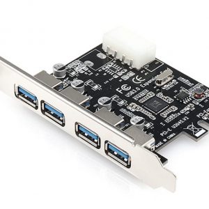 USB 3.0 PCI-E Express ADD-on Card with 4 Ports and 5V 4-Pin Power Connector