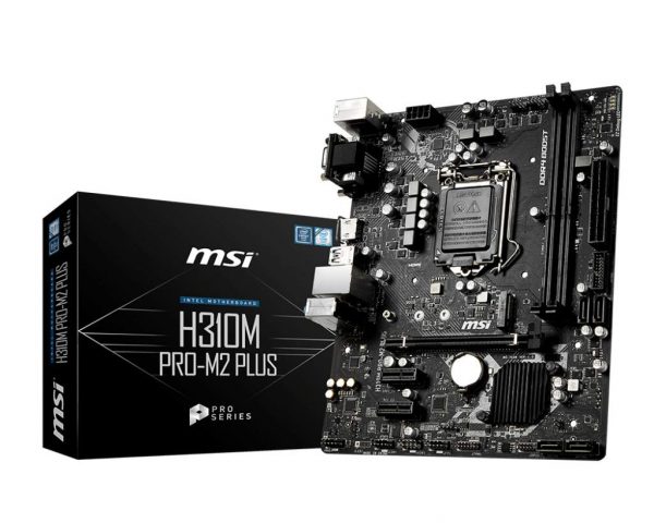 MSI H310M PRO M2 Plus mATX Motherboard (9th / 8th Gen Intel Core,LGA 1151 Socket, DDR4, M.2 and NVMe,DVI-D/VGA/HDMI)