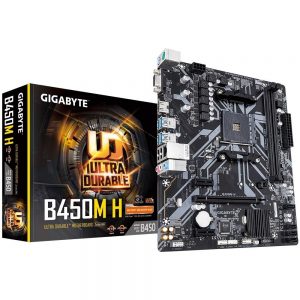 GIGABYTE B450M-H Ultra Durable Motherboard with GIGABYTE Gaming LAN and Bandwidth Management, PCIe Gen3 x4 M.2