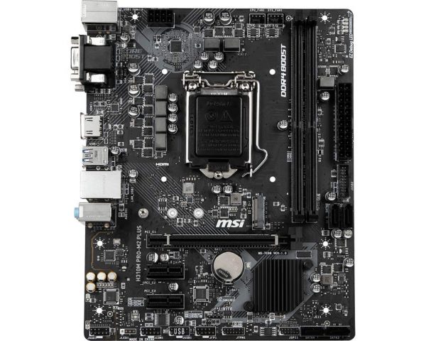MSI H310M PRO M2 Plus mATX Motherboard (9th / 8th Gen Intel Core,LGA 1151 Socket, DDR4, M.2 and NVMe,DVI-D/VGA/HDMI) - Image 5
