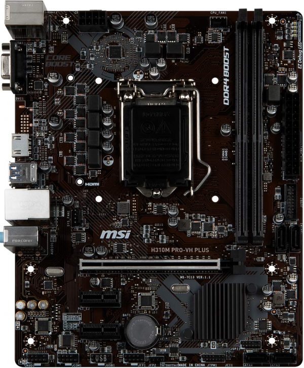 MSI H310M PRO-VH Plus mATX Motherboard (9th / 8th Gen Intel Core, Pentium Gold, Celeron Processors, LGA 1151 Socket, DDR4, VGA/HDMI) - Image 3