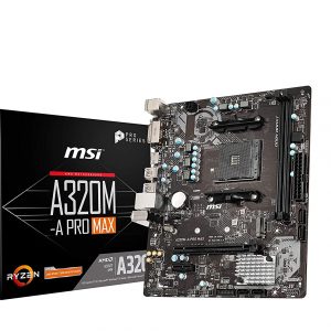 MSI A320M-A PRO MAX AMD AM4 Socket m-ATX Motherboard for Ryzen 1st 2nd 3rd Gen A-Series Athlon X4 Desktop Processors