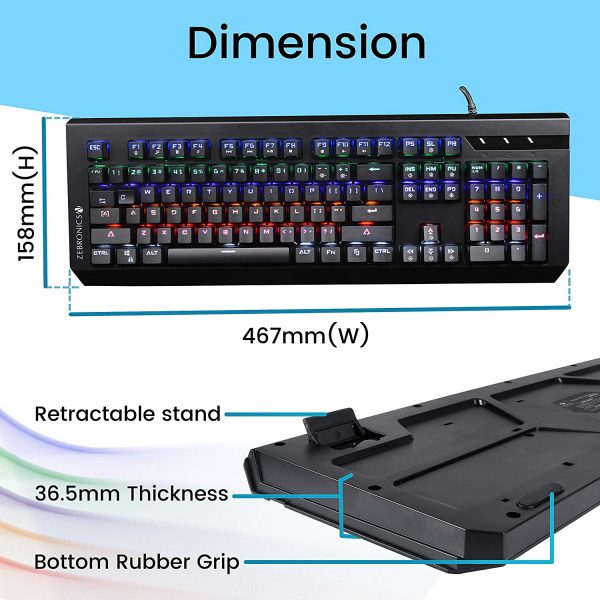 ZEBRONICS MECHANICAL USB WIRED KEYBOARD MAX PLUS - Image 4