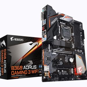Gigabyte Intel B360 AORUS Gaming 3 WiFi motherboard with Intel CNVi WIFI,M.2 Thermal Guard,RGB Fusion 2.0 with Digital LEDs, Intel GbE LAN with cFosSpeed,Dual M.2 slots,Native Intel USB 3.1 Gen2 Type-A