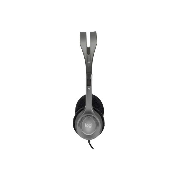Logitech H110 Wired headset, Stereo Headphones with noise-cancelling Microphone,3.5-mm Dual Audio Jack, PC/Mac/Laptop- Grey - Image 3