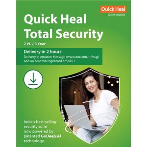Quick Heal Total Security Latest Version - 2 PCs, 3 Years (Email Delivery in 2 hours- No CD)