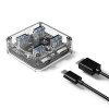 ORICO 4 Ports Hub Transparent USB 3.0 Hub Support Offline Powered and OTG Function with 30CM Cable - Image 2