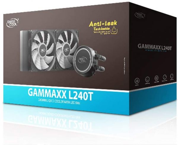 DEEPCOOL GAMMAXX L240T Blue 240mm LED All-in-one Liquid CPU Cooler with Dual Chamber Pump LGA2066/2011-v3/2011/LGA1200/1151/1150/1155/1366 TR4/AM4/AM3+/AM3/AM2+/AM2/FM2+/FM2/FM1 - (DP-H12RF-GL240TB)