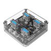 ORICO 4 Ports Hub Transparent USB 3.0 Hub Support Offline Powered and OTG Function with 30CM Cable