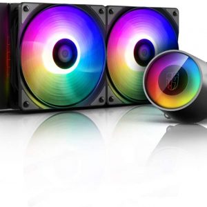 DEEPCOOL Castle 240RGB V2 240mm ARGB All-in-one Liquid CPU Cooler with Anti-Leak Tech LGA2066/2011-v3/2011/LGA1200/1151/1150/1155/1366 TR4/AM4/AM3+/AM3/AM2+/AM2/FM2+/FM2/FM1 - (DP-GS-H12AR-CSL240V2)