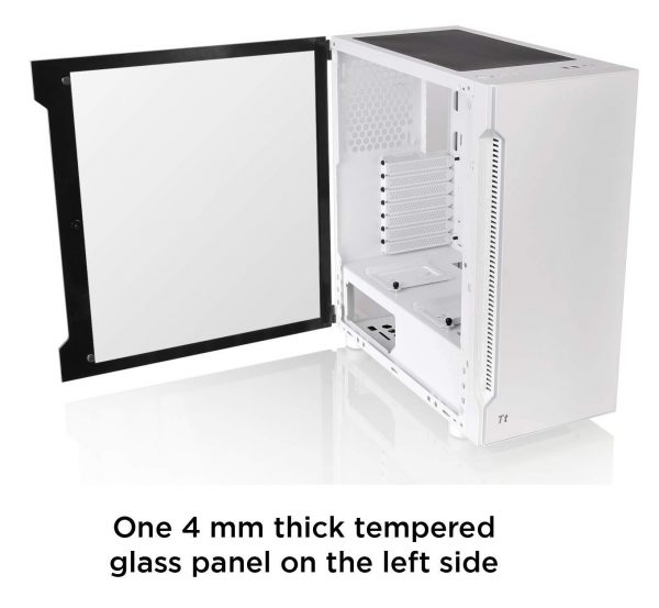 Thermaltake H200 Tempered Glass Snow Edition RGB Light Strip ATX Mid Tower Case with One 120mm Rear Fan Pre-Installed CA-1M3-00M6WN-00 - Image 12