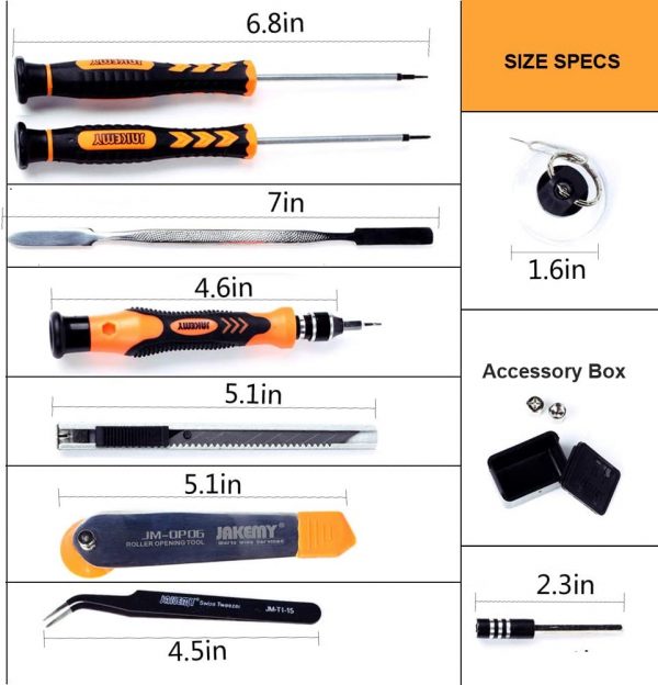 Jakemy 47 In 1 Professional Precision Magnetic Screwdriver Set Household Repair, Disassembly Tool Kit, CR-V made Bits, comes in Sturdy ABS Plastic Box for tools safety, Easy to store & carry JM-8139 - Image 3