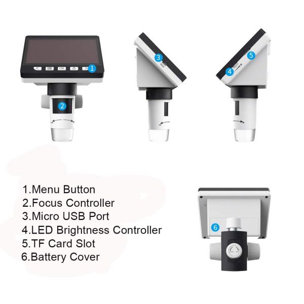 Smiledrive Digital HD Microscope with 4.3" Screen 50-1000x Magnification USB Connects with PC, Built-in MicroSD Card Slot (8gb) Smiledrive - Image 3