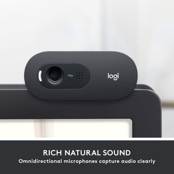 Logitech C505 HD Webcam - 720p HD External USB Camera for Desktop or Laptop with Long-Range Microphone, Compatible with PC or Mac - Grey - Image 2
