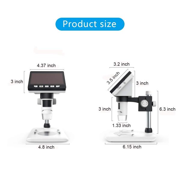Smiledrive Digital HD Microscope with 4.3" Screen 50-1000x Magnification USB Connects with PC, Built-in MicroSD Card Slot (8gb) Smiledrive - Image 7