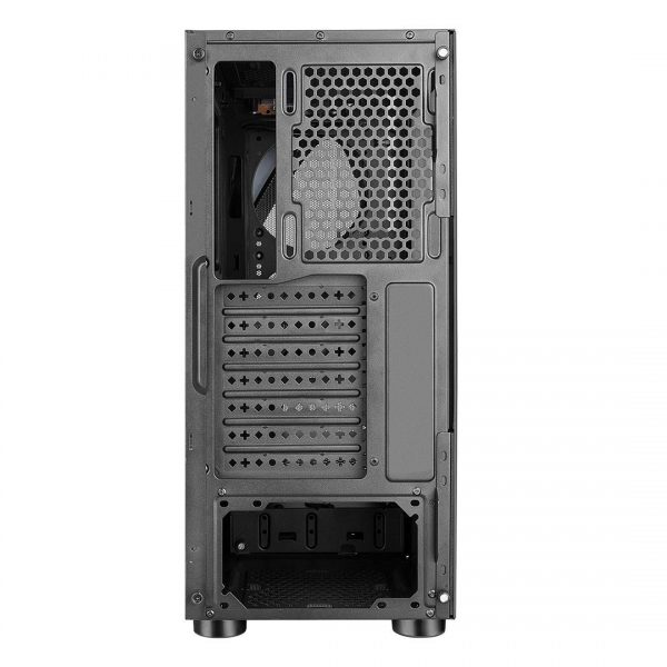 Roll over image to zoom in Ant Esports ICE-130AG Mid Tower Computer Case I Gaming Cabinet Supports ATX, Micro-ATX, Mini-ITX Motherboard with Transparent Side Panel 1 x 120 mm Rear Fan Preinstalled - Black - Image 3