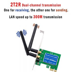 Live Tech WiFi Card 300mbps 2.4 ghz Dual Antenna PCI-Express Wireless Adapter Support 802.11b/g/n Desktop pci-Express Network Compatible for Windows xp/7/8/8.1/10/linux