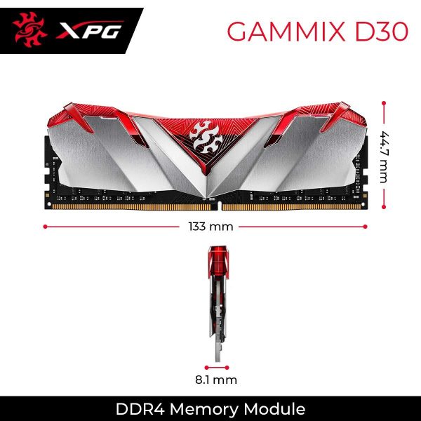 XPG Adata GAMMIX D30 8GB 3000Mhz DDR4 U-DIMM Desktop RAM - Image 2