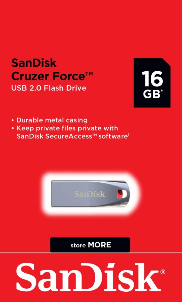 SanDisk Cruzer Force USB Flash Drive, CZ71 16GB, USB2.0, Durable Metal Casing - Image 4