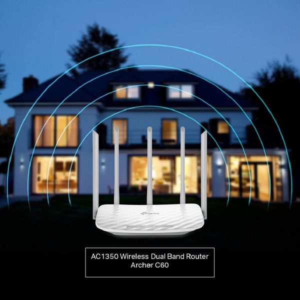TP-Link Archer C60 AC1350 Dual Band Wireless, Wi-Fi Speed Up to 867 Mbps/5 GHz + 300 Mbps/2.4 GHz, Supports Parental Control, Guest WiFi, MU-MIMO Router, Qualcomm Chipset - Image 5