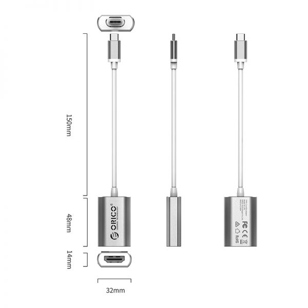 ORICO Type-C to HDMI Adapter Cable (XC-101-SV) - Image 2