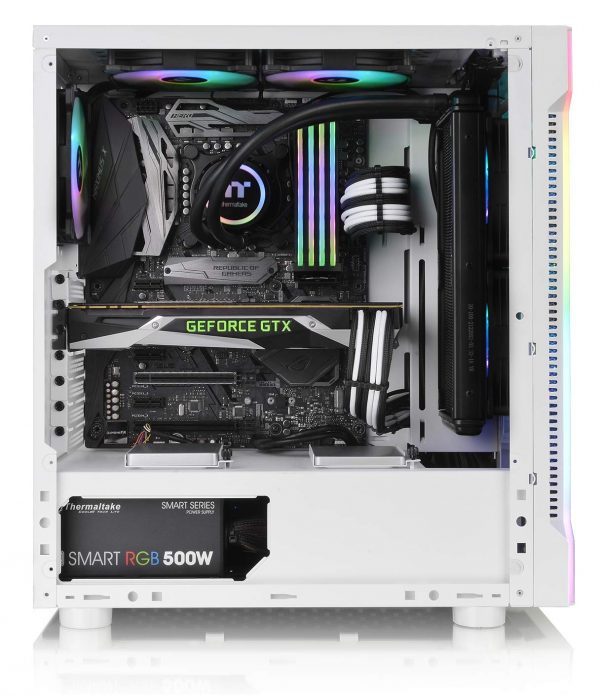 Thermaltake H200 Tempered Glass Snow Edition RGB Light Strip ATX Mid Tower Case with One 120mm Rear Fan Pre-Installed CA-1M3-00M6WN-00 - Image 8