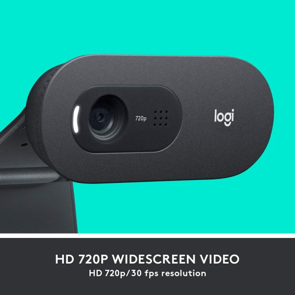 Logitech C505 HD Webcam - 720p HD External USB Camera for Desktop or Laptop with Long-Range Microphone, Compatible with PC or Mac - Grey - Image 4