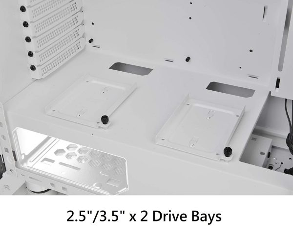 Thermaltake H200 Tempered Glass Snow Edition RGB Light Strip ATX Mid Tower Case with One 120mm Rear Fan Pre-Installed CA-1M3-00M6WN-00 - Image 7
