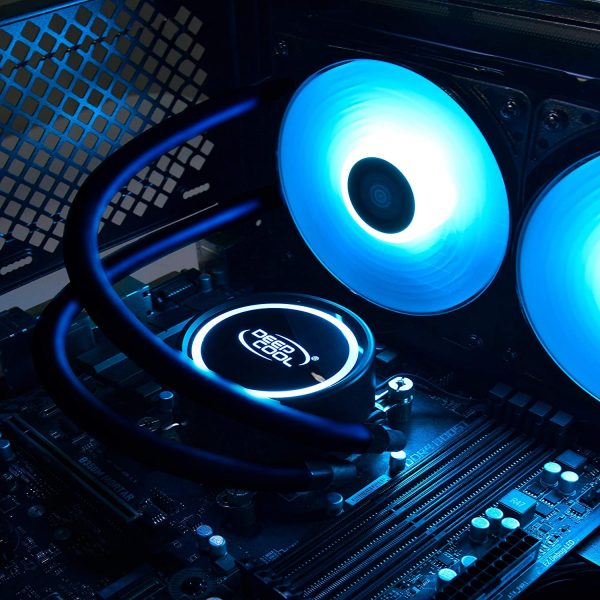 DEEPCOOL GAMMAXX L240T Blue 240mm LED All-in-one Liquid CPU Cooler with Dual Chamber Pump LGA2066/2011-v3/2011/LGA1200/1151/1150/1155/1366 TR4/AM4/AM3+/AM3/AM2+/AM2/FM2+/FM2/FM1 - (DP-H12RF-GL240TB) - Image 8