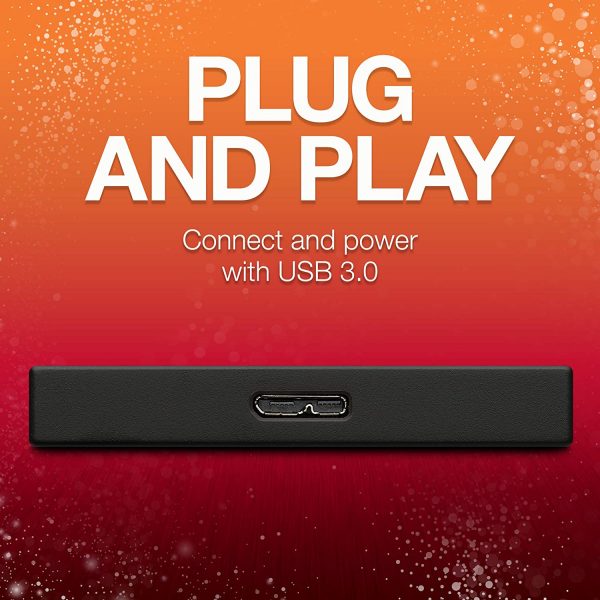 Seagate 2TB Backup Plus Slim Portable External Hard Drive + 1Yr Mylio Create + 2MO Adobe CC Photography, Black (STHN2000400 - Image 3