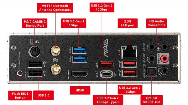 MSI MAG X570 Tomahawk WiFi AMD ATX Gaming Mothearboard with 4 RAM Slots - Image 4