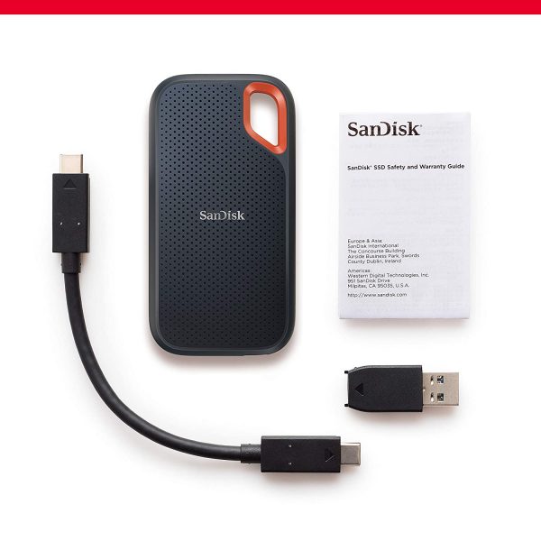 SanDisk Extreme Portable SSD 1050MB/s R, 1000MB/s W, IP55 Rated, PC, MAC & Smartphone Compatible, 1TB, 5 Y Warranty - Image 2