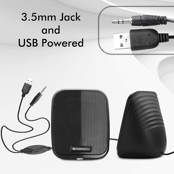 Zebronics Zeb-Fame 2.0 Multi Media Speakers with AUX, USB and Volume Control (Black) - Image 2