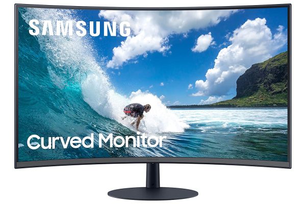 Samsung 27 inch (68.6 cm) Curved Bezel Less, Speakers, Fabric Textured Back Side, FHD, VA Panel with DP, HDMI, VGA, Audio in, Headphone Ports - LC27T550FDWXXL - Image 5