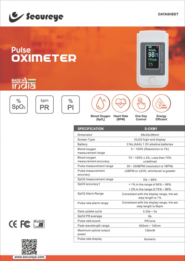 Secureye Pulse Oximeter S-OXM1 - Image 2