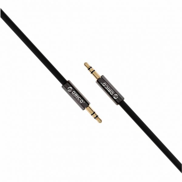 Orico 3.5mm male to male audio cable - Gold plated connectors - Length: 1 meter - Black - Image 2