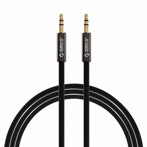 Orico 3.5mm male to male audio cable - Gold plated connectors - Length: 1 meter - Black