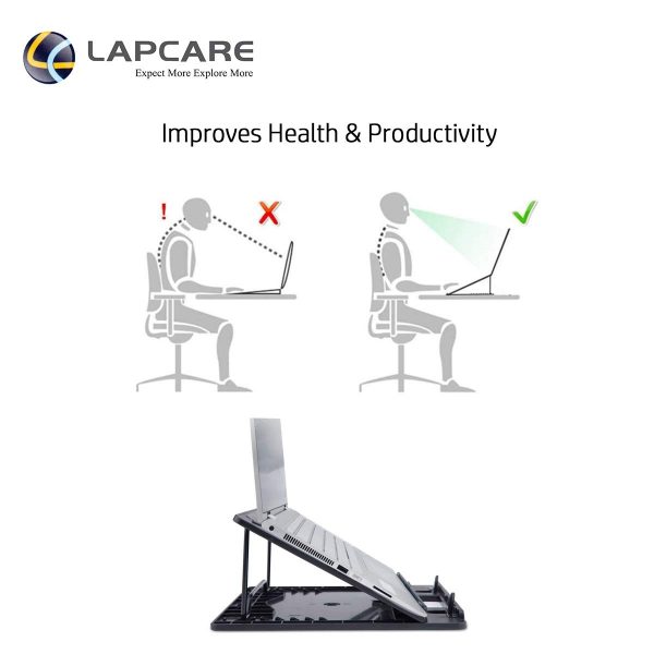 LAPCARE Laptop Riser 7 Level Height Adjustable Stand for Laptops & Tablets Up to 14" inch - Image 4