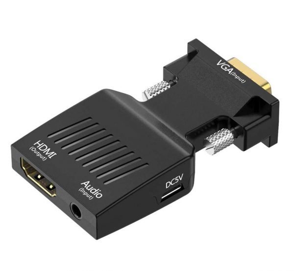 VGA to HDMI Adapter/Converter with Audio (Old PC to TV/Monitor with HDMI), Male VGA to HDMI Video Adapter for TV, Computer, Projector with Audio, Power Cable -D-Sub, 15-pin - Image 7