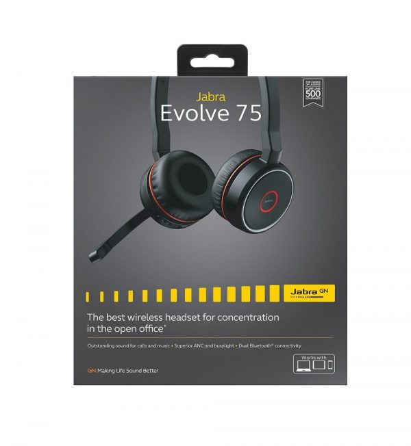 Jabra EVOLVE 75 UC Stereo BT 4:0 HD voice Headphones with link 370 - Image 5
