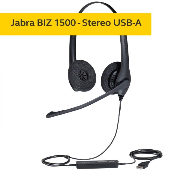 Jabra Biz 1500 Duo USB Headset - Black - Image 6